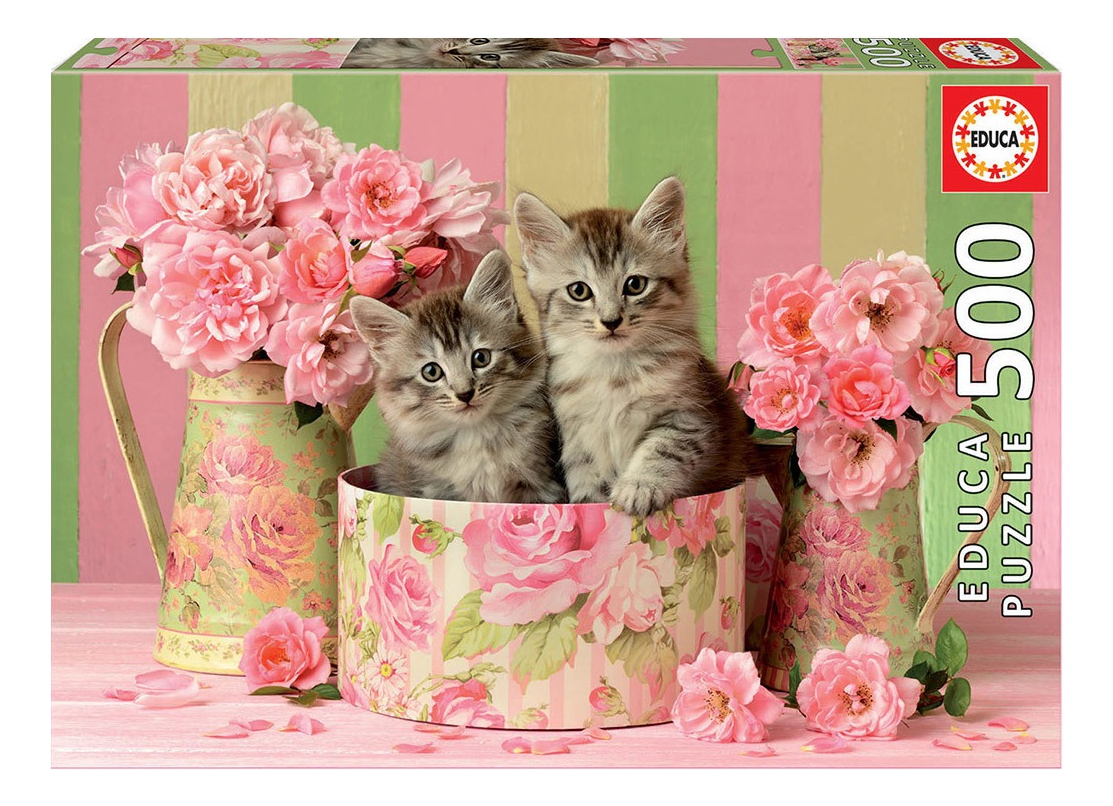 Puzzle Rompecabeza Gatitos Con Rosas Educa 500 Piezas Trex