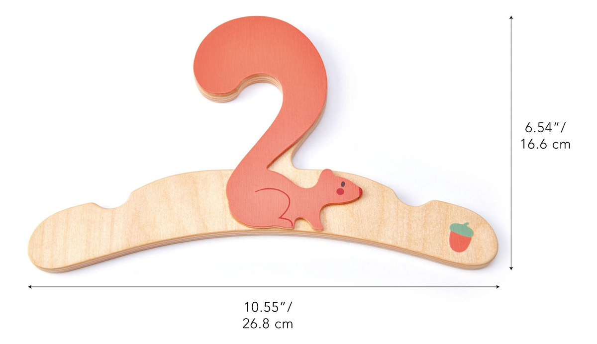 Percha Infantil X3 Perchero Tender Leaf Toys Ardilla Madera®