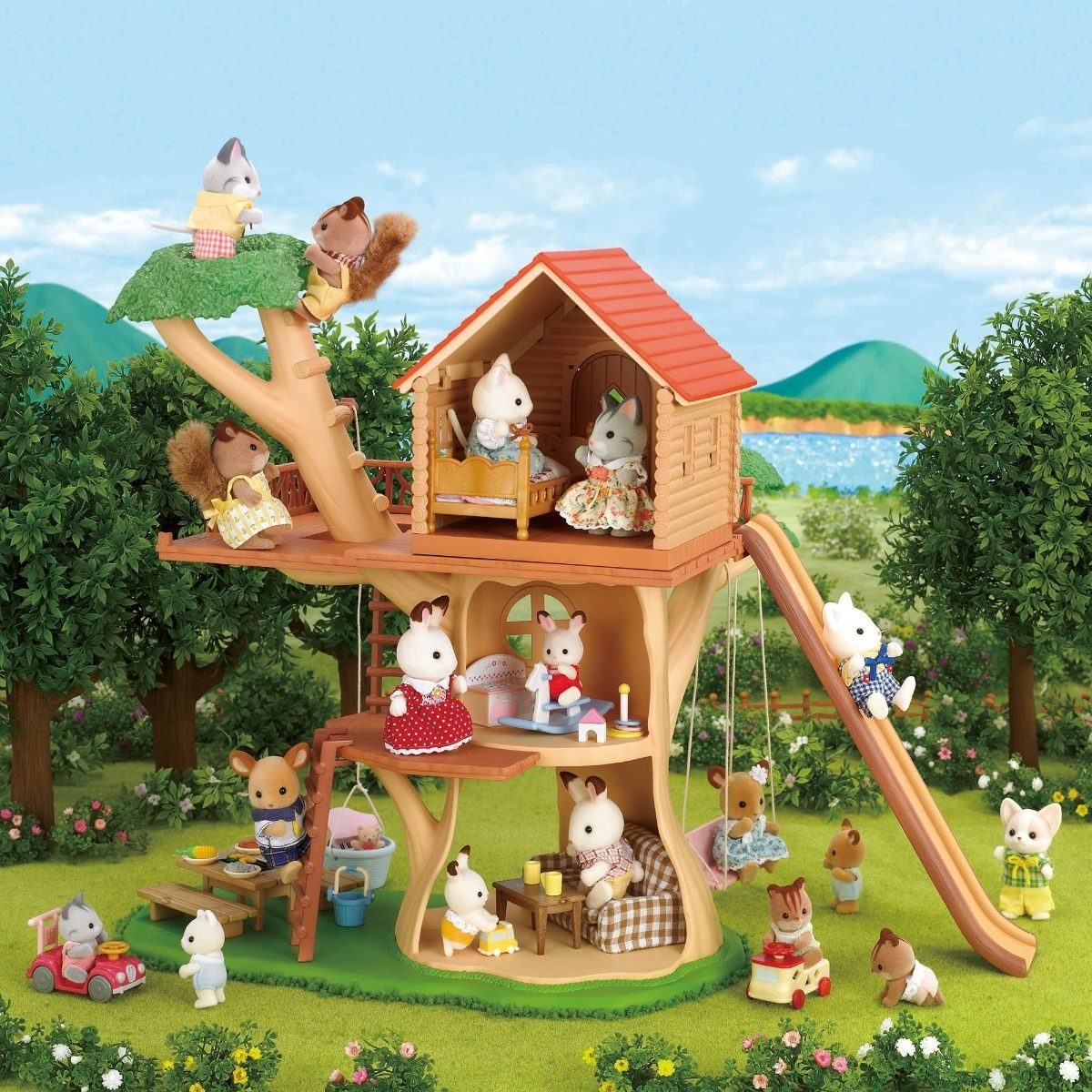 Sylvanian Families Casa Del Árbol Promo Conejos Niños Trex