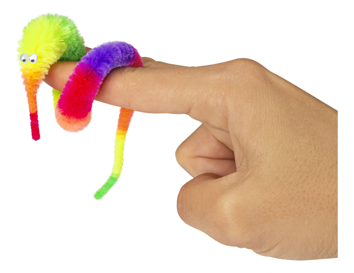 Gusano Mágico Peludo Colores Truco Juego Mascota Fiesta Jaru