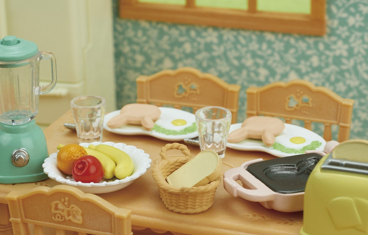 Sylvanian Families Set Desayuno Accesorios Cocina Vajilla Tx