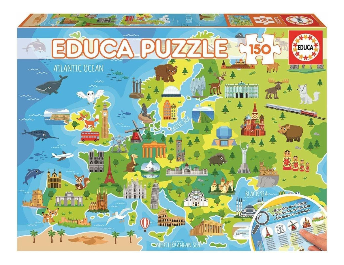 Puzzle 150 Piezas Mapa Europa Rompecabezas Didactico Educa