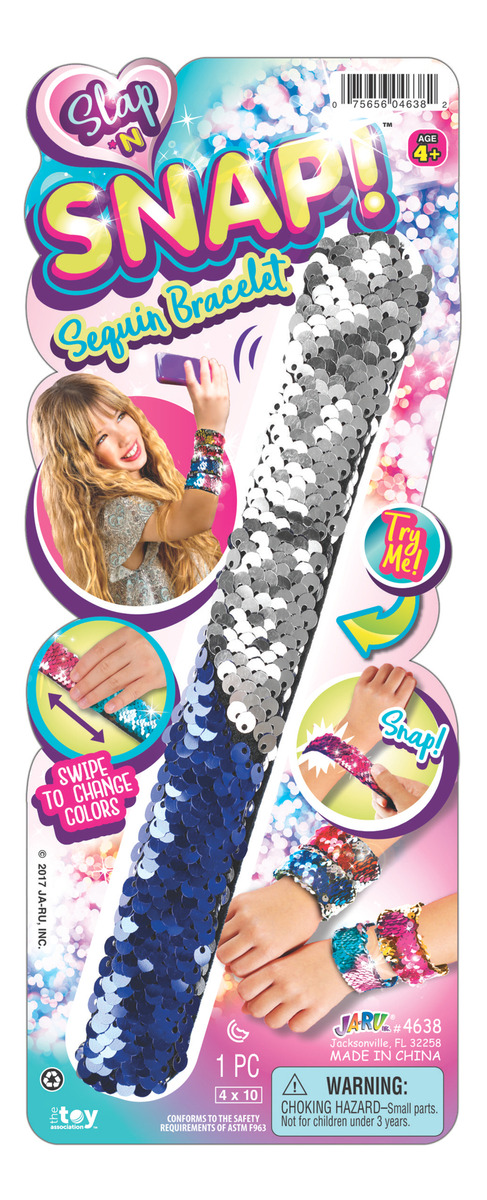 Pulsera Brazalete De Golpe Lentejuelas Niña Jaru Plegable Tx