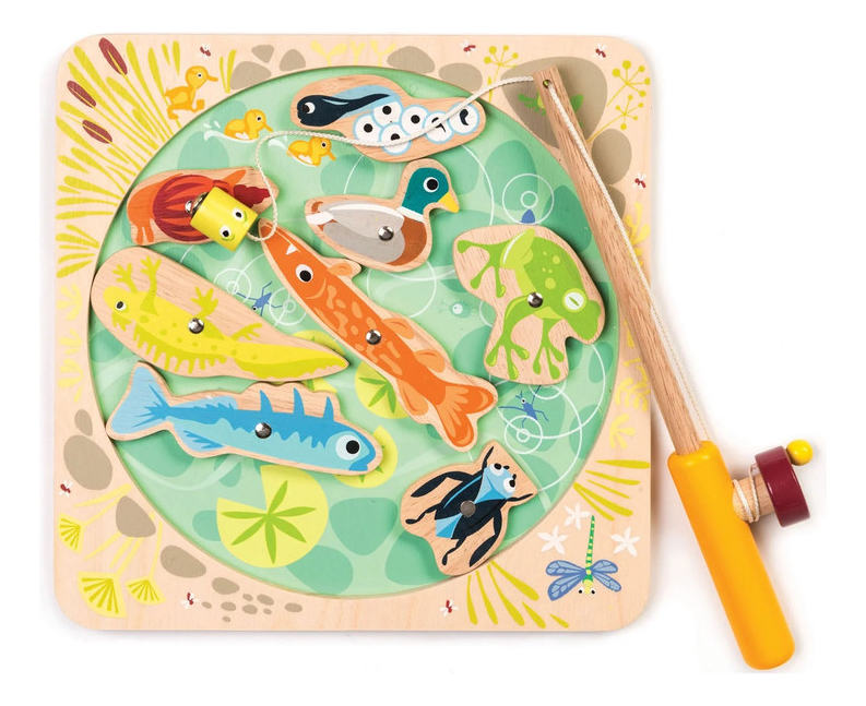 Pescando Estanque Tender Leaf Aventura Juego Madera Niño Tx