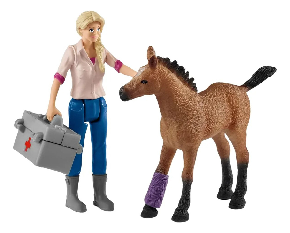 Figura Veterinario Yegua Y Potro 42486 Schleich Trex