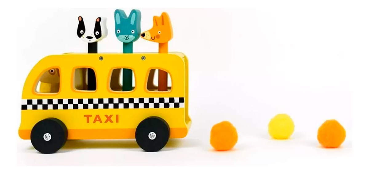 Juguete Taxi Con Animales Tender Leaf Madera Infantil Trex