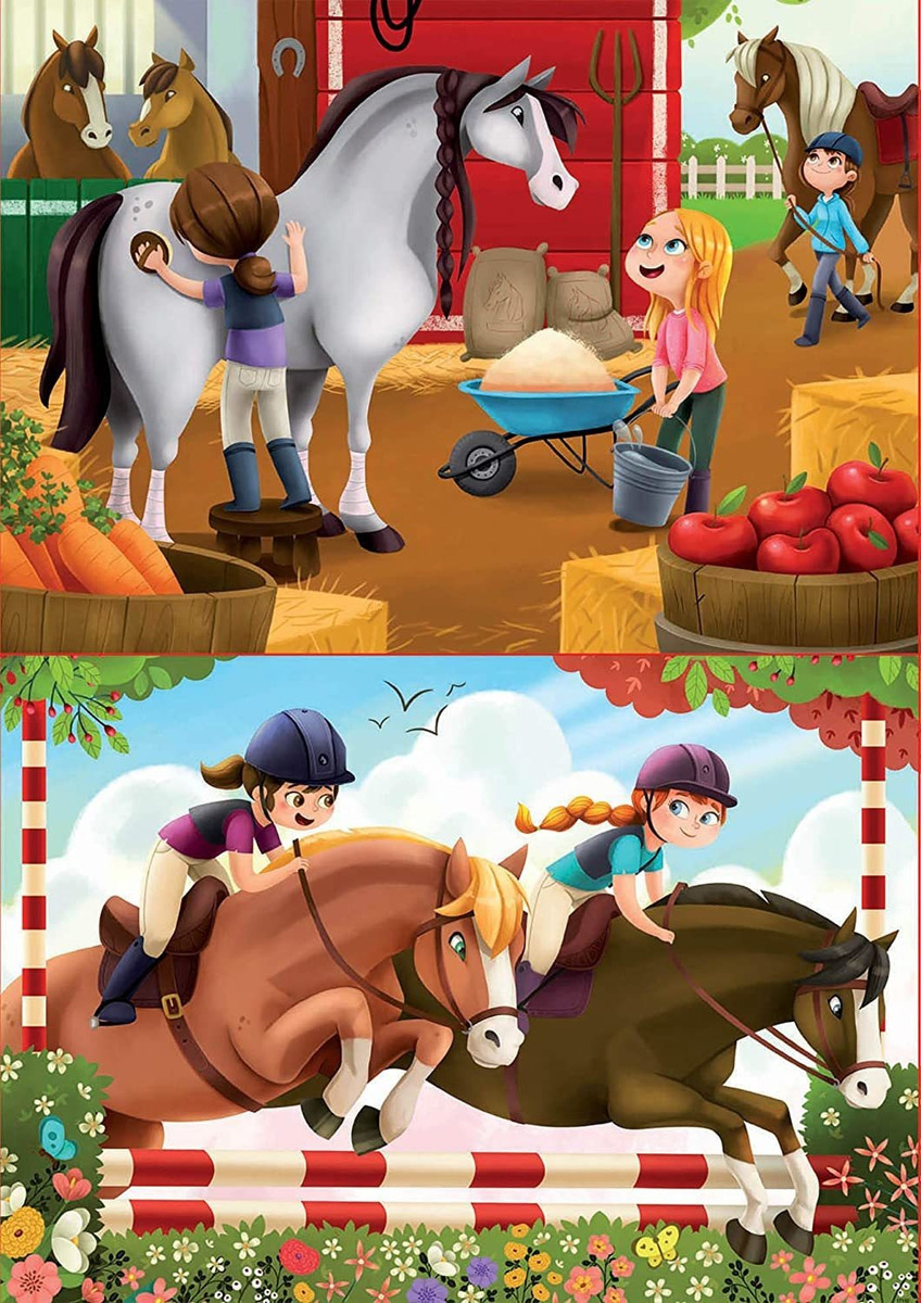 Set Puzzle Caballo Establo Rompecabezas Niños Educa Bebe Tx