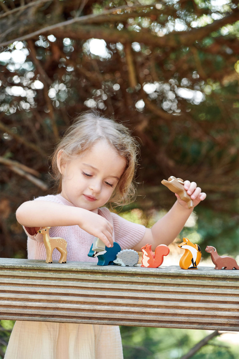 Tender Leaf Toys Animales Del Bosque Madera Juguete Niños Tx