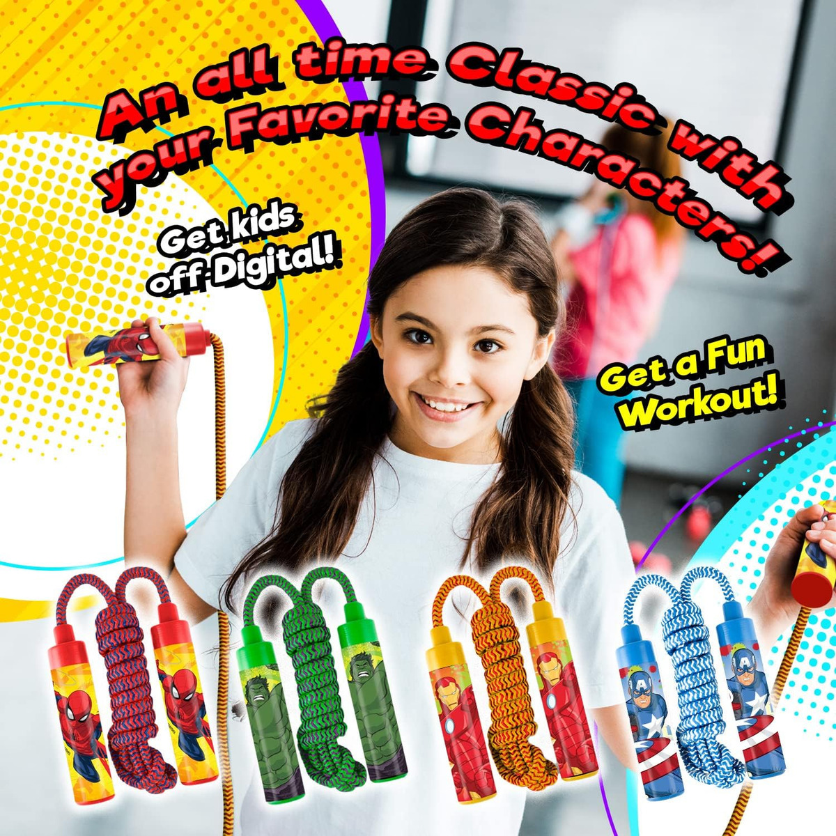 Cuerda Salto Marvel Ja-ru Didactico Niño Deporte Juguete Tx