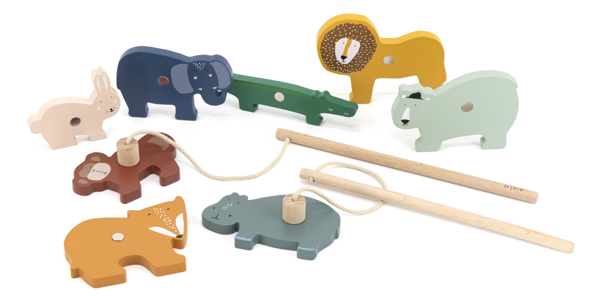 Juego De Pesca Madera Animales Infantil Trixie Calidad Trex