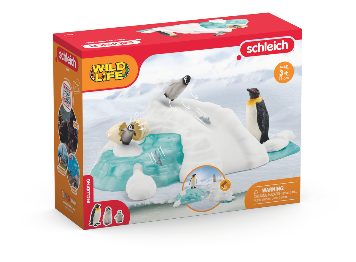 Set Figuras Familia Pingüinos Selva Animal Schleich Tx