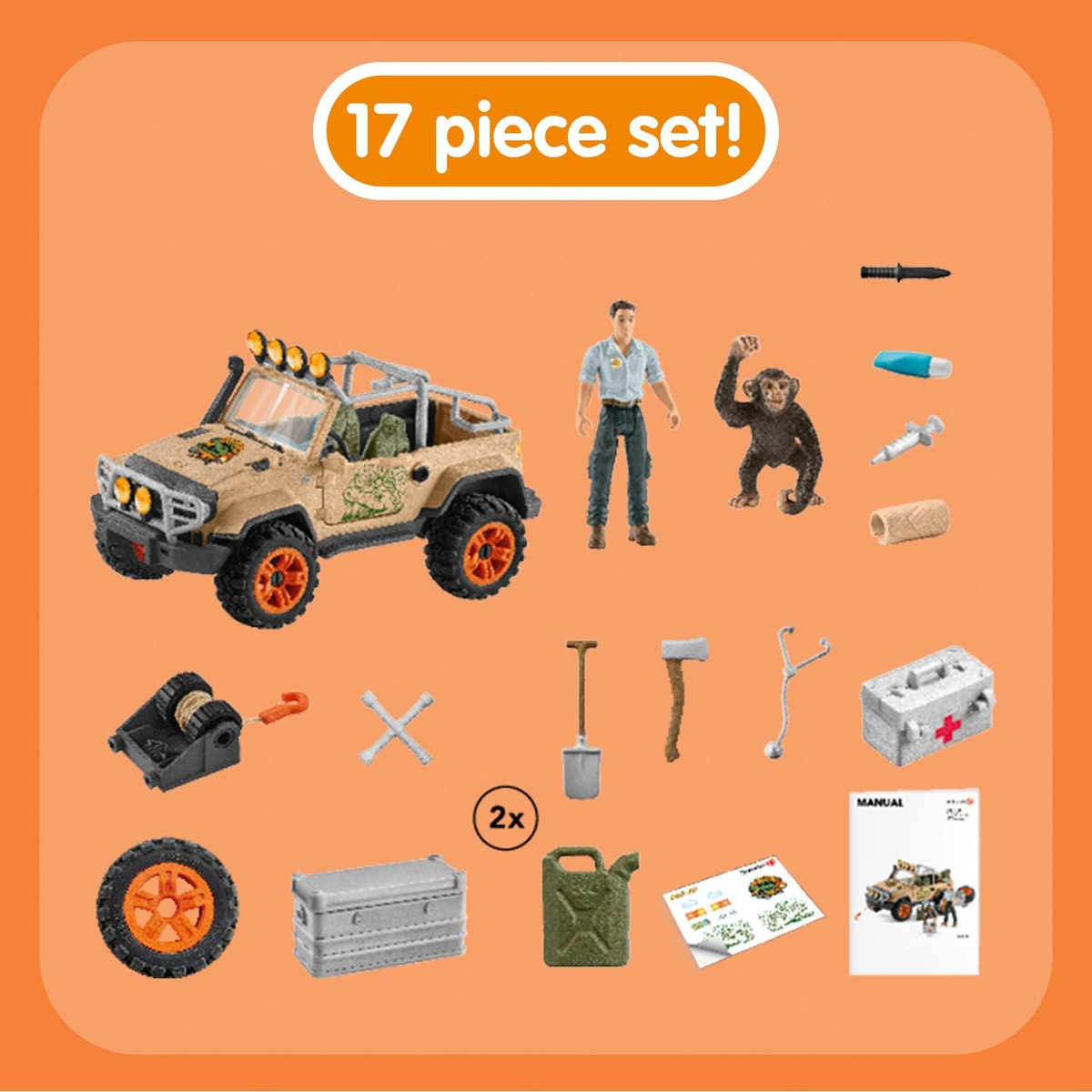 Juguete Camioneta 4x4 Schleich Wild Life Con Winch Trex