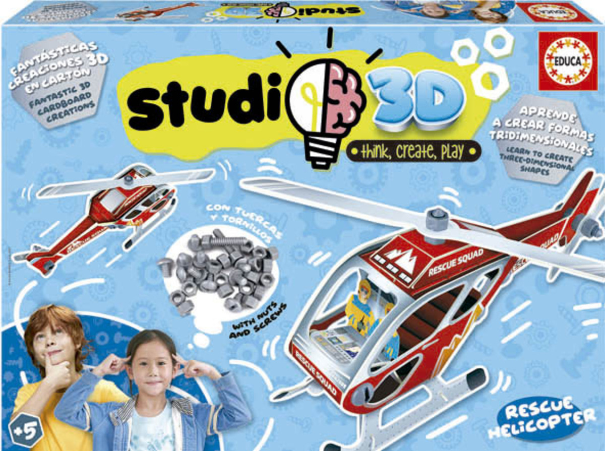 Helicoptero 3d Rompecabezas Rescate Educa Infantil Trex