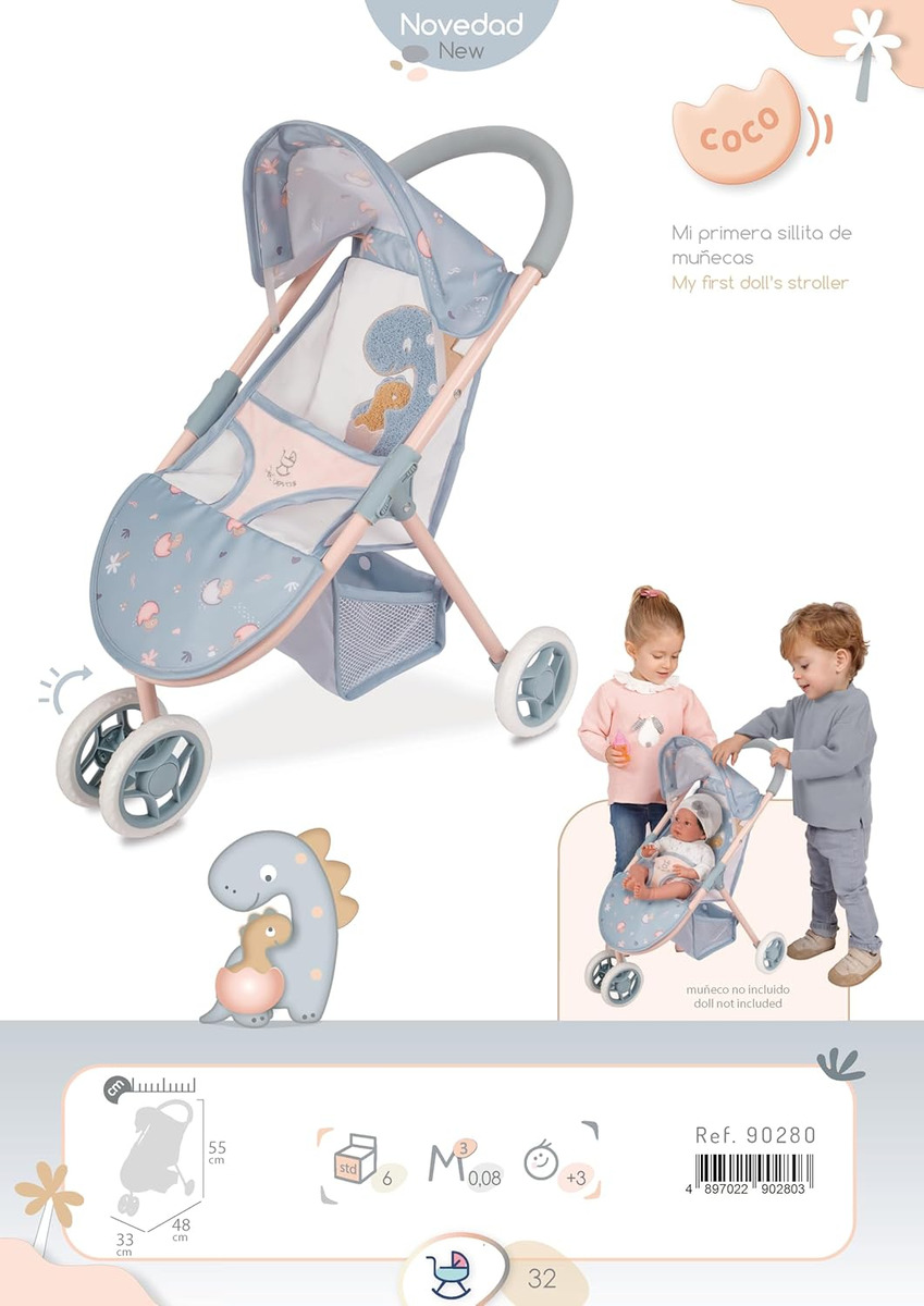 Coche De Muñeca 3 Ruedas De Cuevas Niños Bebes Cochecitos Tx